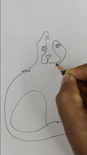 Drawing a Cat with One Continuous Line | Easy One Line Drawing Tutorial #oneline #art