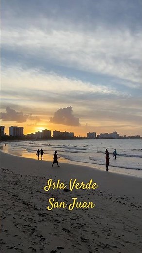 Golden Hour Sunset on Isla Verde Beach in San Juan Puerto Rico