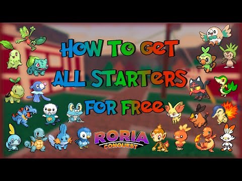How to get ALL STARTERS FOR FREE (NEW UPDATE) in Roria Conquest | Pokemon Brick Bronze!