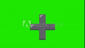 Plus sign icon on green screen mathematical symbol for addition positive value and more.