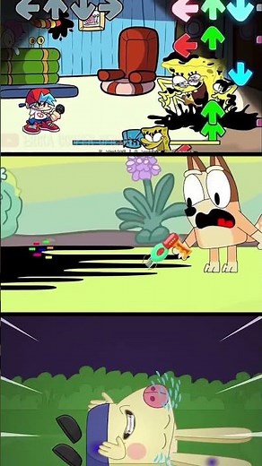 FNF Bluey Can Can vs SpongeBob Corrupted Meme Mod Gameplay #shorts