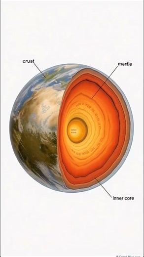Earth Structure Explained 🌍 | Crust Mantle Core | Geography Shorts #facts #geography #earth