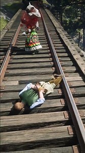 Girl Tries to Save Tied Boy – Mountain Lion Attacks Her as Train Arrives! #shorts