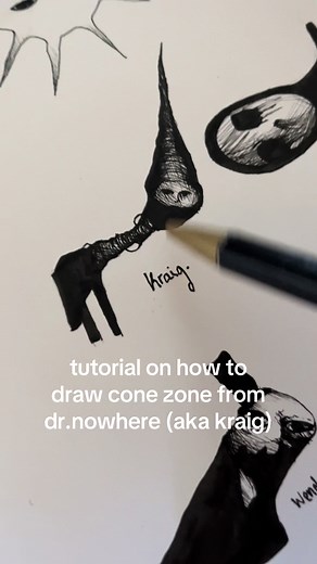 tutorial on how to draw conezone from doctor nowhere, longer tut will be on youtube soon #art #foryou #tutorial #horror #artnmx1