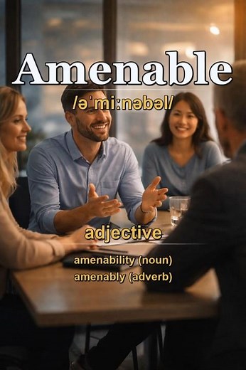 Amenable meaning — Willing to cooperate or accept guidance