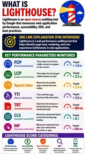 Performance Testing | Key Light house Metrics | #performancetesting #interview #job #roadmap