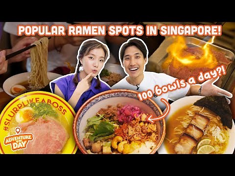 TOP 3 VIRAL RAMEN PLACES in Singapore! | Adventure Of The Day Ep 14!