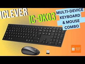 iClever DK03 Bluetooth Multi Device Keyboard and Mouse Combo | Wireless & Rechargeable