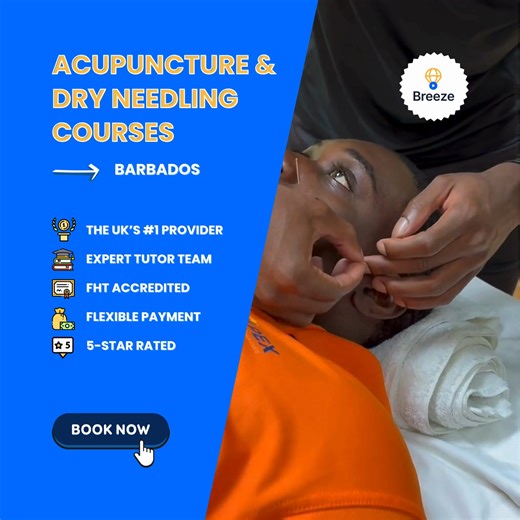 📍 BARBADOS: Every week, clients are paying someone else for acupuncture. That could be you. Acupuncture works seamlessly alongside your current treatments, providing better outcomes, and improving your earning potential. ✔ Hands-on, evidence-based learning ✔ Accredited and 5-star rated training ✔ Expert tutors with real clinical experience ✔ Flexible, interest-free payments ✨ Your next step starts here — book today. | Breeze Academy