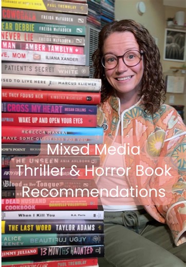 Mixed Media Thriller & Horror Books 📖📚 Disclaimer: I didn’t include books with a podcast element- I have a video with those recs on my page that you can search up! What I did include: any books I could remember that had news clippings and reportings, audio transcribed recordings, video transcribed recordings, diary or journal entries, any kind of online postings, books that are at least in part told via found journal/diary, recipes, social media posts, text message exchanges, forums and commen