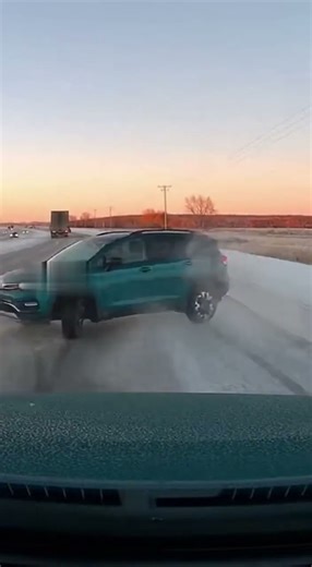 Dash Cam Records Terrifying Highway Spinout as Car Loses Control Beside Semi #shorts #accident