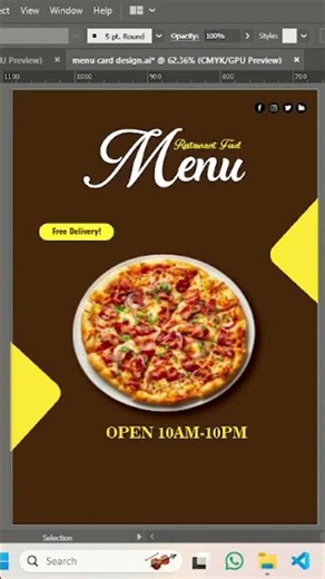 Restaurant food menu card design | #menucard #illustrator