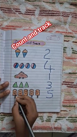 ✨️#count and track ✨️ # nursery maths worksheet # tracking number # shrots