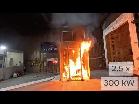 ACP-PE - Balcony (2) vertical fire spread testing (Test 2)