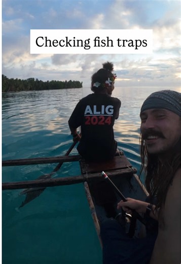 Checking fish traps in Lamotrek | Fish