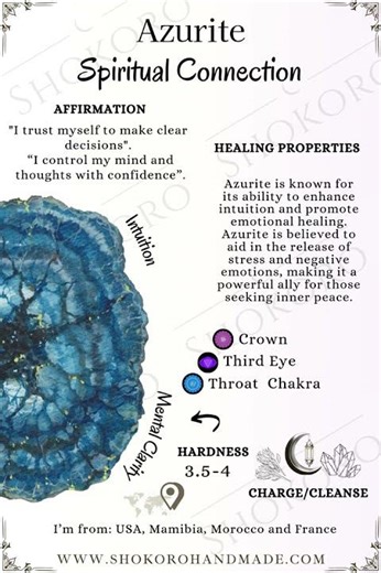 Azurite Crystal Meaning, Gemstone Facts #crystals