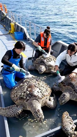 TURTLE barnacle removing #turtle
