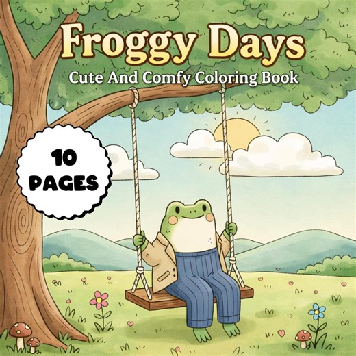 10 Froggy Days Coloring Pages - Printable Frog Activity for Kids - Cute Amphibian Coloring Book PDF - Etsy