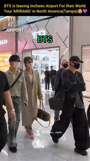 BTS is leaving Korea for their ARIRANG tour in Tampa(Florida)😍💜 #v #jk #jin #rm #jhope #shorts #bts