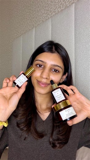 Ria Biyani on Instagram: "my skin doesn’t like experiments anymore. comment ‘SKIN’ for links ↓ a lot of skin issues don’t show up as breakouts - they show up as dullness, fatigue, and skin that just feels off. most of the time, that’s not a sign to add more products. it’s a sign to stop switching. that’s why i’ve been keeping my night routine simple with the kumkumadi range from @kamaayurvedaindia - the eye serum, facial oil, and night balm. it’s built around repair and consistency, using tradit