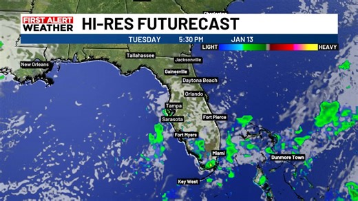 ABC7 First Alert Weather forecast is calling for a good chance for showers late Wednesday through Thursday morning | ABC7 Sarasota - WWSB