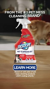 Pet messes happen, and when they do, respond with the #1 pet mess cleaner. Try Resolve today. | Resolve