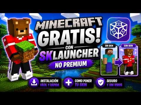 Cómo INSTALAR Minecraft GRATIS con SKLauncher y aplicar una SKIN (NO PREMIUM) | Fácil y Rápido 2026