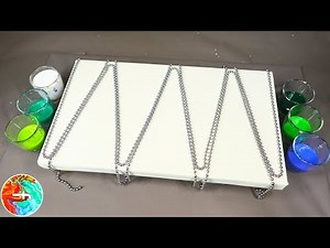 Chain pull painting - Keep pulling in one direction - Acrylic pour painting - fluidcomet