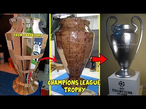 How to make UEFA Champions League Trophy from cardboard! #championsleague