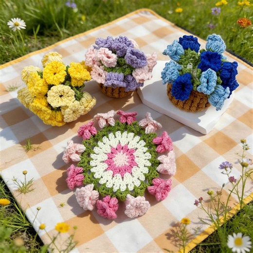 Crochet Coasters Pattern, Lily of the Valley Flower Coaster Pattern, DIY Home Decor Gift, PDF Crochet Tutorial DIY for Home & Gifting - Etsy