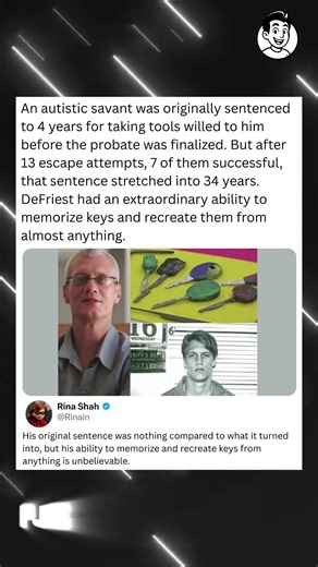 An autistic savant was originally sentenced to 4 years for taking tools willed to him before the
