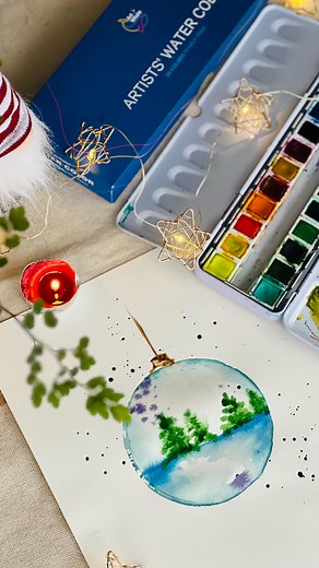 ✨ Christmas is already slowly starting to creep up, and we’re preparing a festive watercolor collection for you! Everything in our collection is becoming this cozy, warm, and full of magic — just like the holiday season itself 🎄💫 Repeat this easy watercolor drawing and gift your handmade card to someone you love 💌 #christmas #winterart #watercolor #painting #artinspiration #holidaymood #christmasvibes #artistlife #artprocess #creativewinter #watercolorpainting #paintwithme #handmadecard #wate