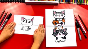 How To Draw A Puppy Stack (Folding Surprise) - Art For Kids Hub -