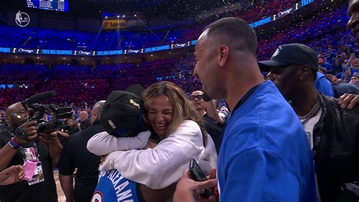 Shai Gilgeous-Alexander celebrating the #NBAFinals win with his wife Hailey Summers 💙 NBA | Oklahoma City Thunder | espnW