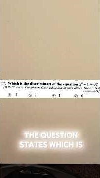 Discriminant Trick You MUST Know ⚡ (x² − 1 = 0) #maths