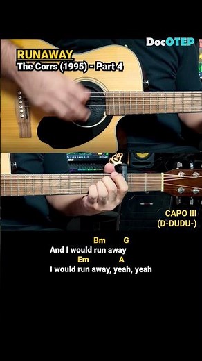 Runaway - The Corrs (1995) Easy Guitar Chords Tutorial with Lyrics Part 4 SHORTS REELS