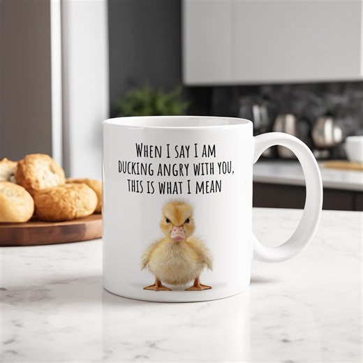 Funny Duck Coffee Mug | Ducking Angry Mug - Etsy