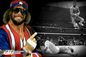 【精彩集锦】"猛男"兰迪·萨维奇 招牌＆终结技——Elbow Drop"跳水肘击"合集_哔哩哔哩_bilibili