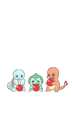 美味しいりんごの食べ方とポケモンイラスト