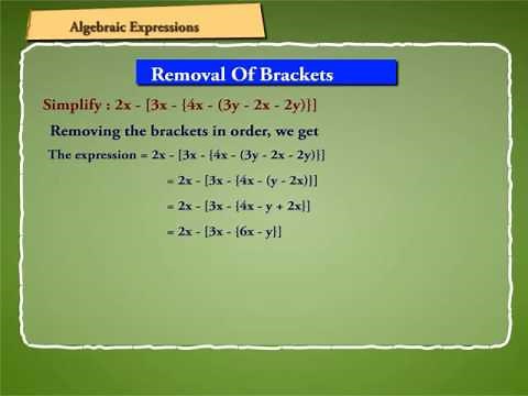 Removal of Brackets in an algebraic expression