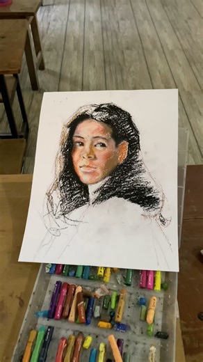 A simple pastel demonstration for my students in yesterday’s class. Reference-Pinterest #art