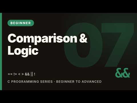 C Programming Tutorial #7: Comparison and Logical Operators | Learn C (Beginner)