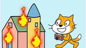 #编程猫#scratch （房子着火我拍照2.0）谁教你这样编程的？！
