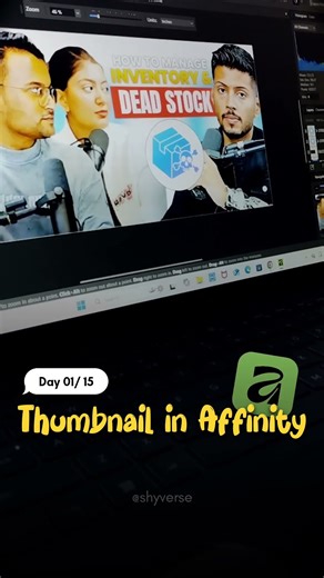 Day 01/15 : Tech Burner Thumbnail in Affinity Studio #shorts