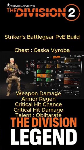 Striker’s Battlegear PvE Build #TheDivision2 #StrikerBuild #PvE #Gunner #GodMode #Division2Build