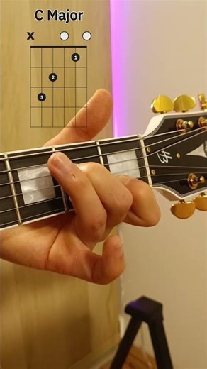 C Major Guitar Chord (C) – Easy Beginner Tutorial #guitar #guitarchords #cmajor #shorts
