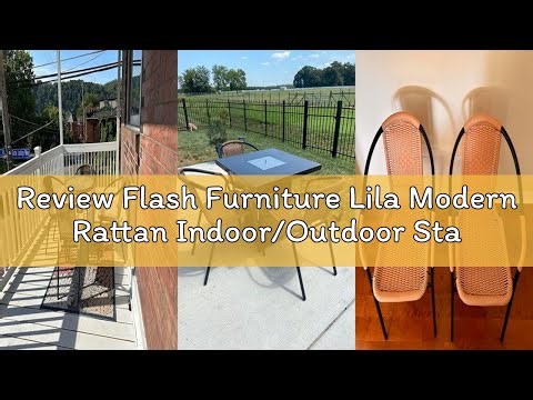 Review Flash Furniture Lila Modern Rattan Indoor/Outdoor Stackable Dining Chairs, Stacking Rattan Bi