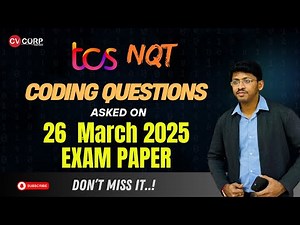 TCS NQT 26th march 2025 | Coding Questions with solutions | TCS NQT Preparation