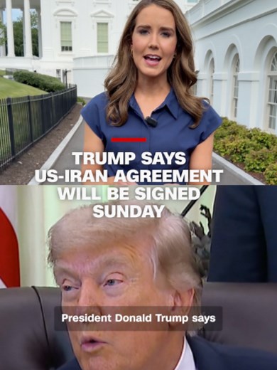 President Donald Trump said an agreement with Iran is “scheduled to get signed” on Sunday and would reopen the Strait of Hormuz. CNN’s Julia Benbrook reports Iran has not committed to signing the agreement, and accounts differ on what it would include.