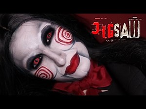 Jigsaw Puppet Makeup Tutorial / Billy SAW Scary Horror Make-up For Halloween